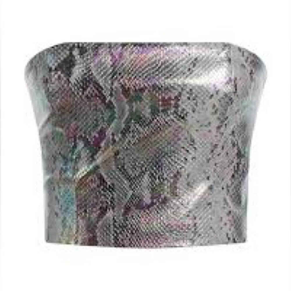 NWT; ROTATE Silver Snake Print Bustier TOP BIRGER CHRISTENSEN💥